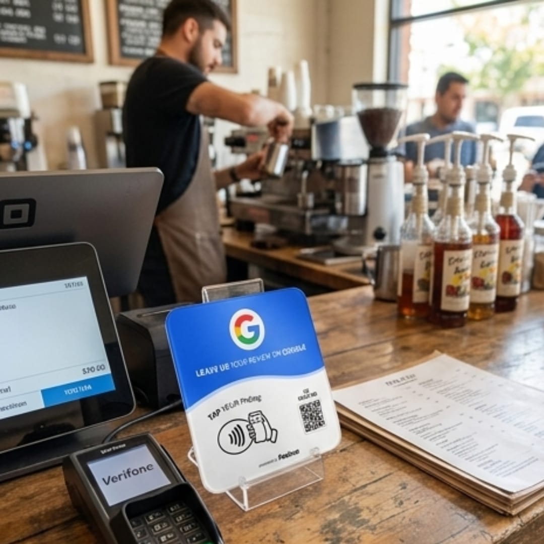 Customer photo review of Feelovo™ Placa Reseñas de Google