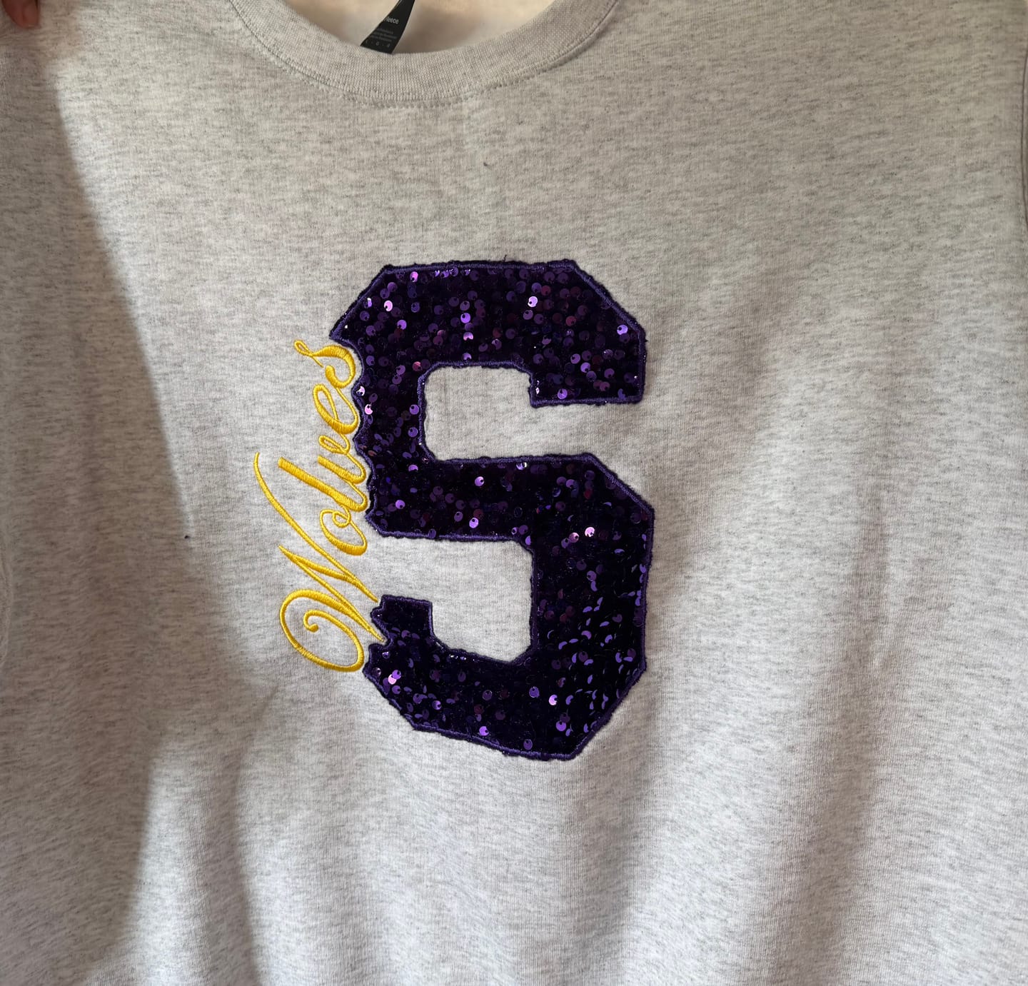 Customer photo review of Purple Sequins Velvet