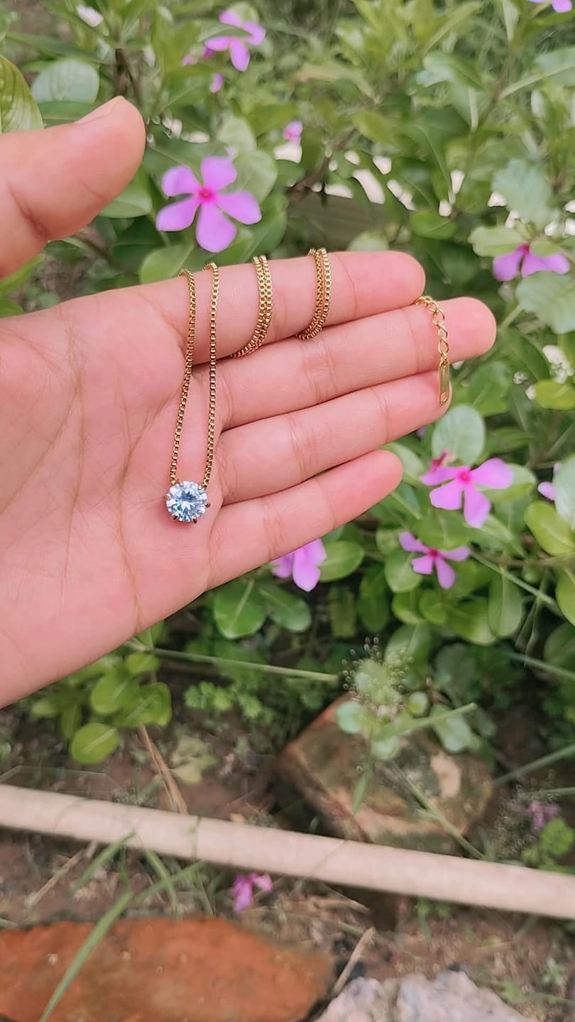 Customer photo review of Round Solitaire Necklace