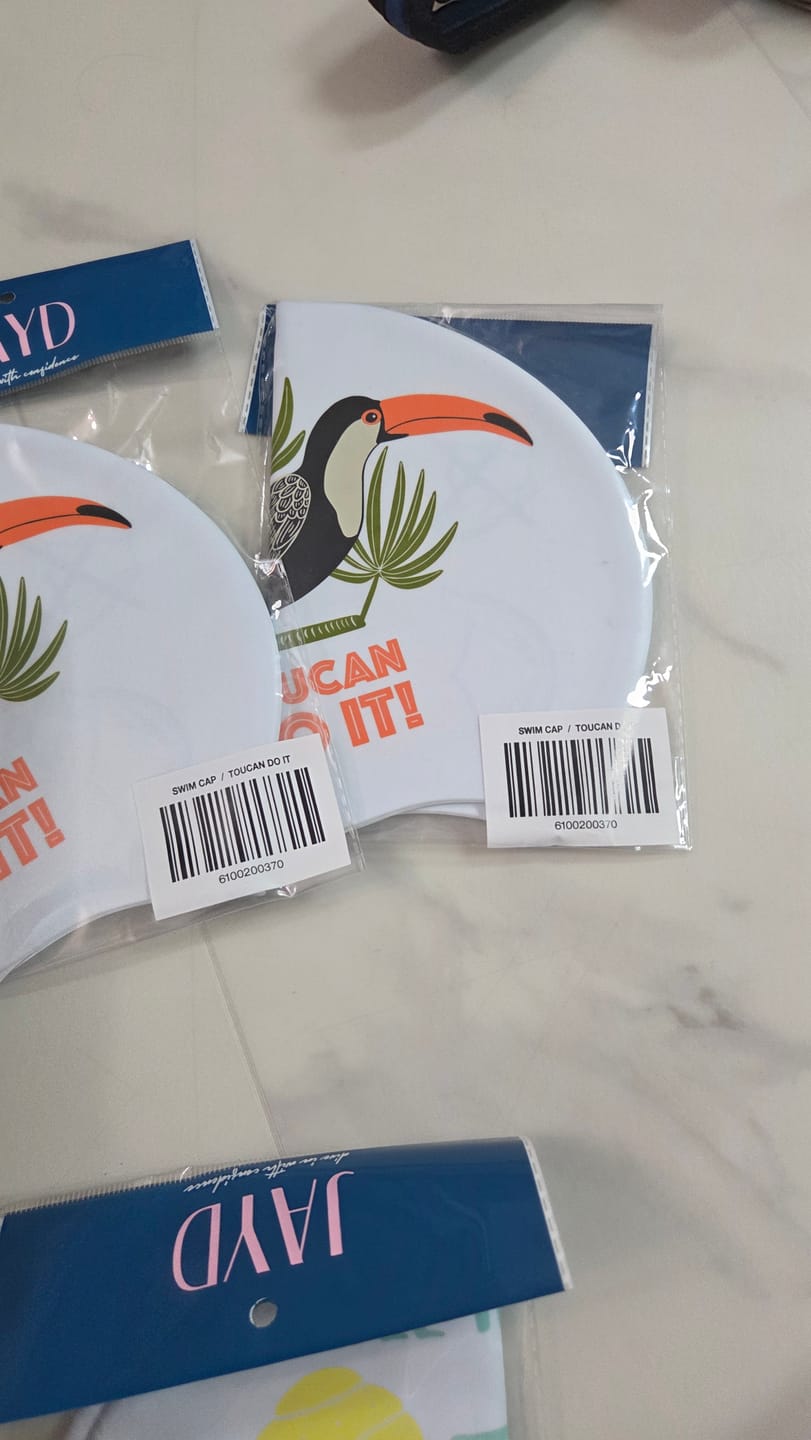 Customer photo review of JAYD Swim Cap - Toucan Do It
