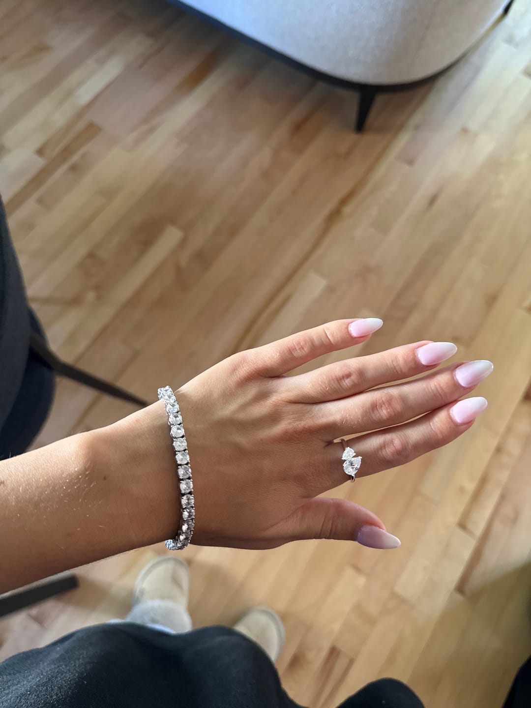 Customer photo review of Double Teardrop-Cut CZ Ring