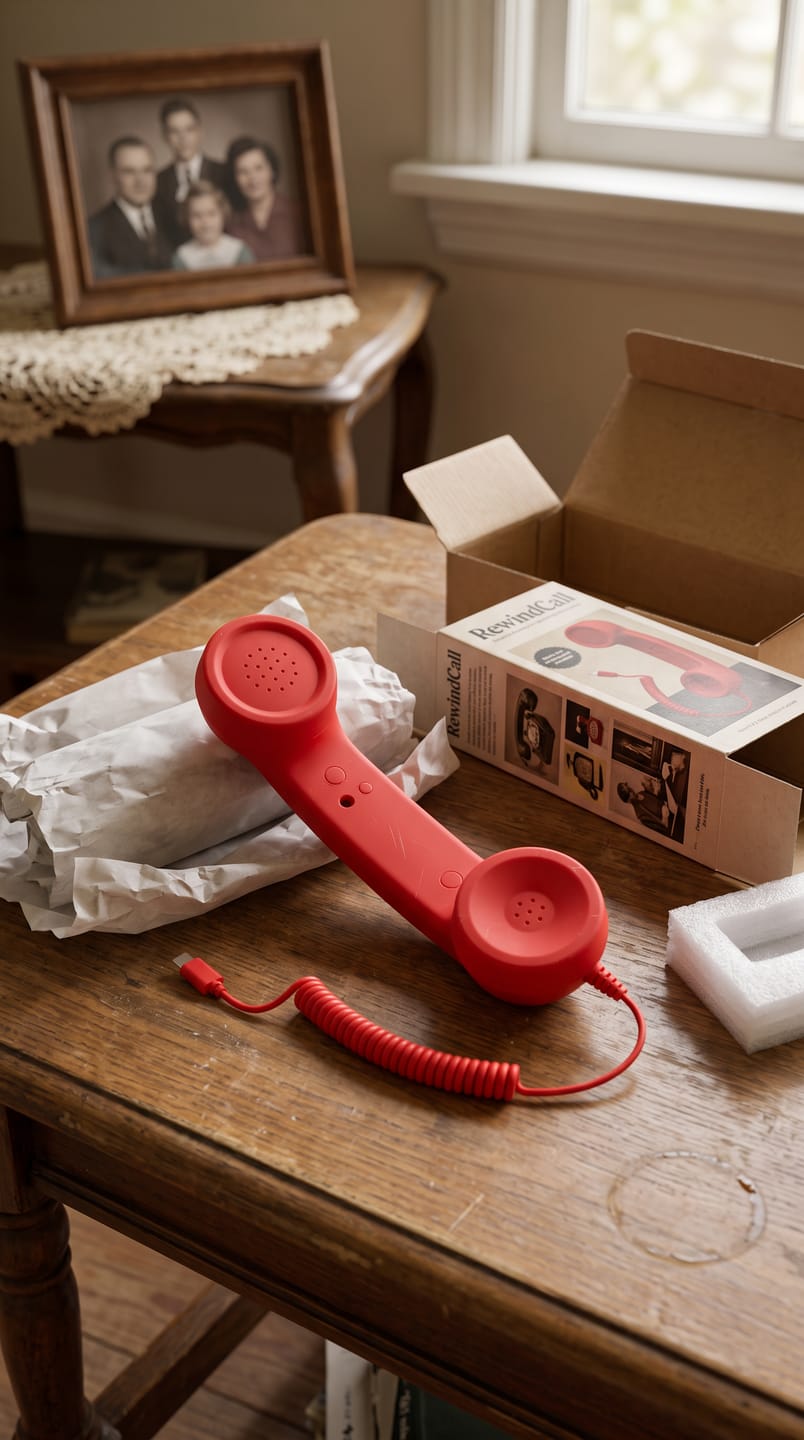 Customer photo review of RewindCall™ – Auricular Retro USB-C para Móvil