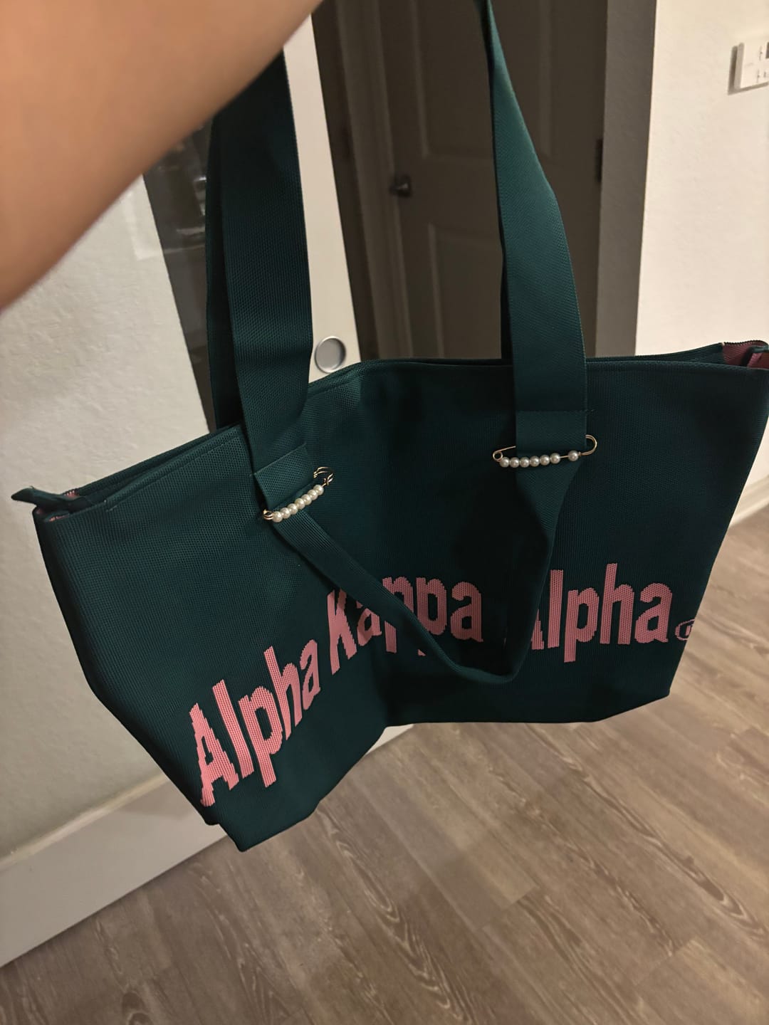 Customer photo review of "PRE-ORDER" Bag-Alpha Kappa Alpha Knit Tote