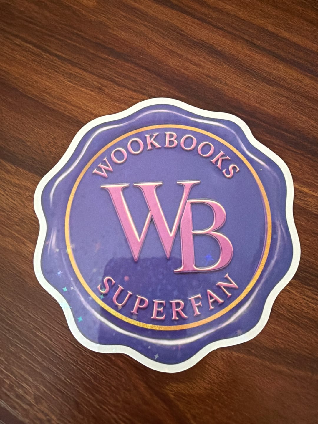 Customer photo review of 037 Super Fan Exclusive Wax Seal Holographic Vinyl Sticker – Purple