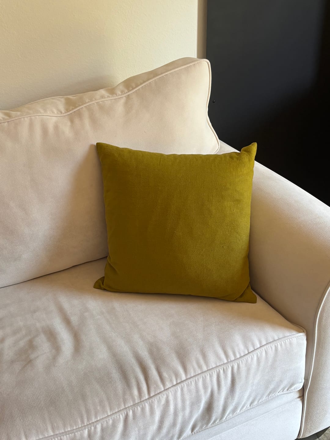 Customer photo review of Moss Green Linen Cushion Cover
