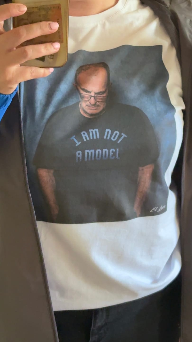 Customer photo review of Bielsa Not a Model T-Shirt