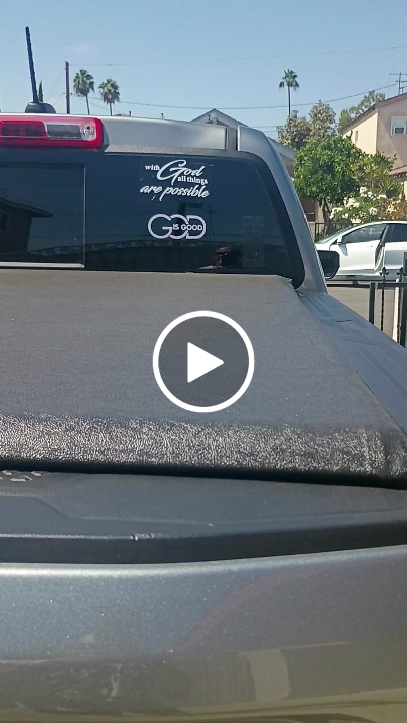 Customer video review of Christianartworkshop GOD IS GOOD Car Decal: Symbol of Faith and Blessing on the Road