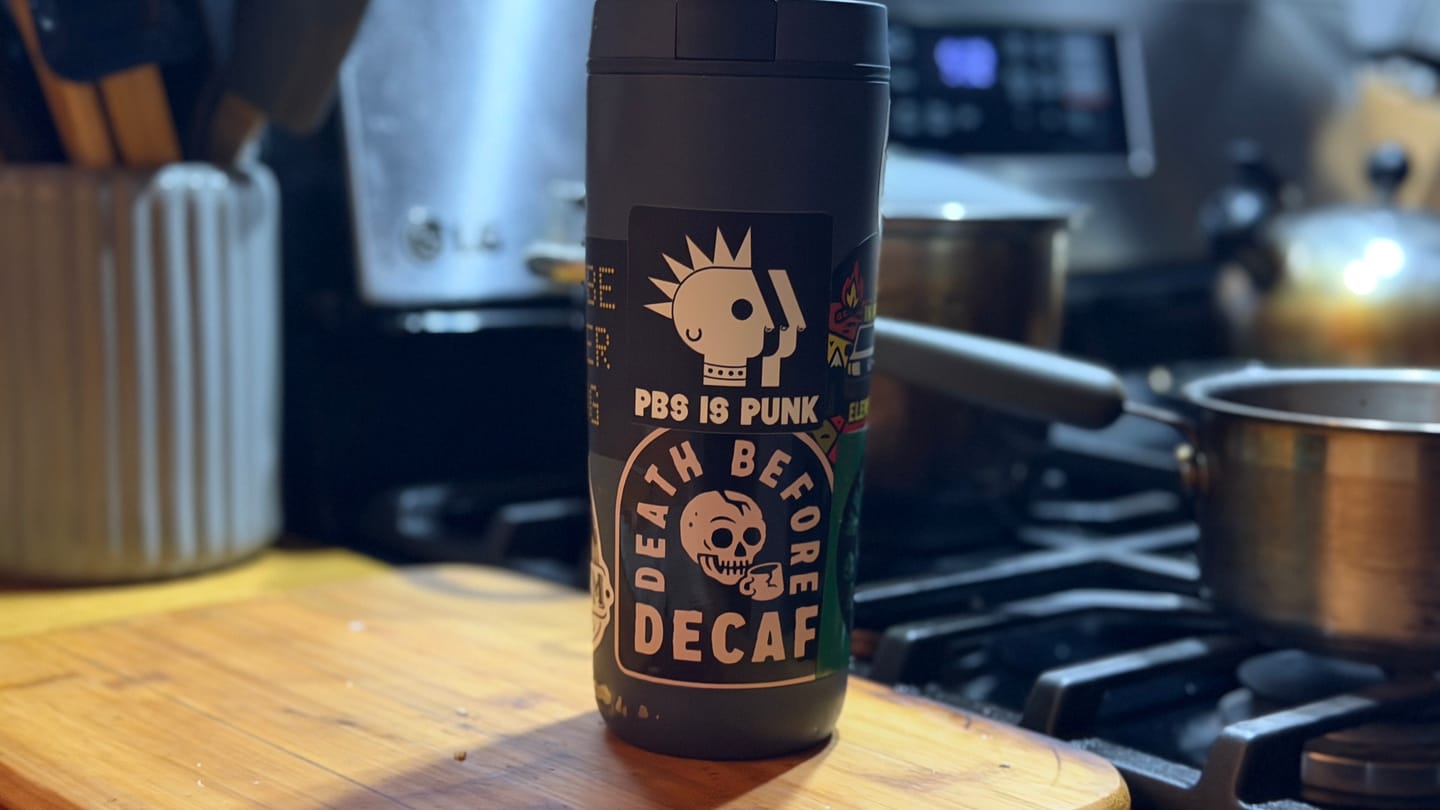 Customer photo review of PBS is Punk Square Sticker - 2"
