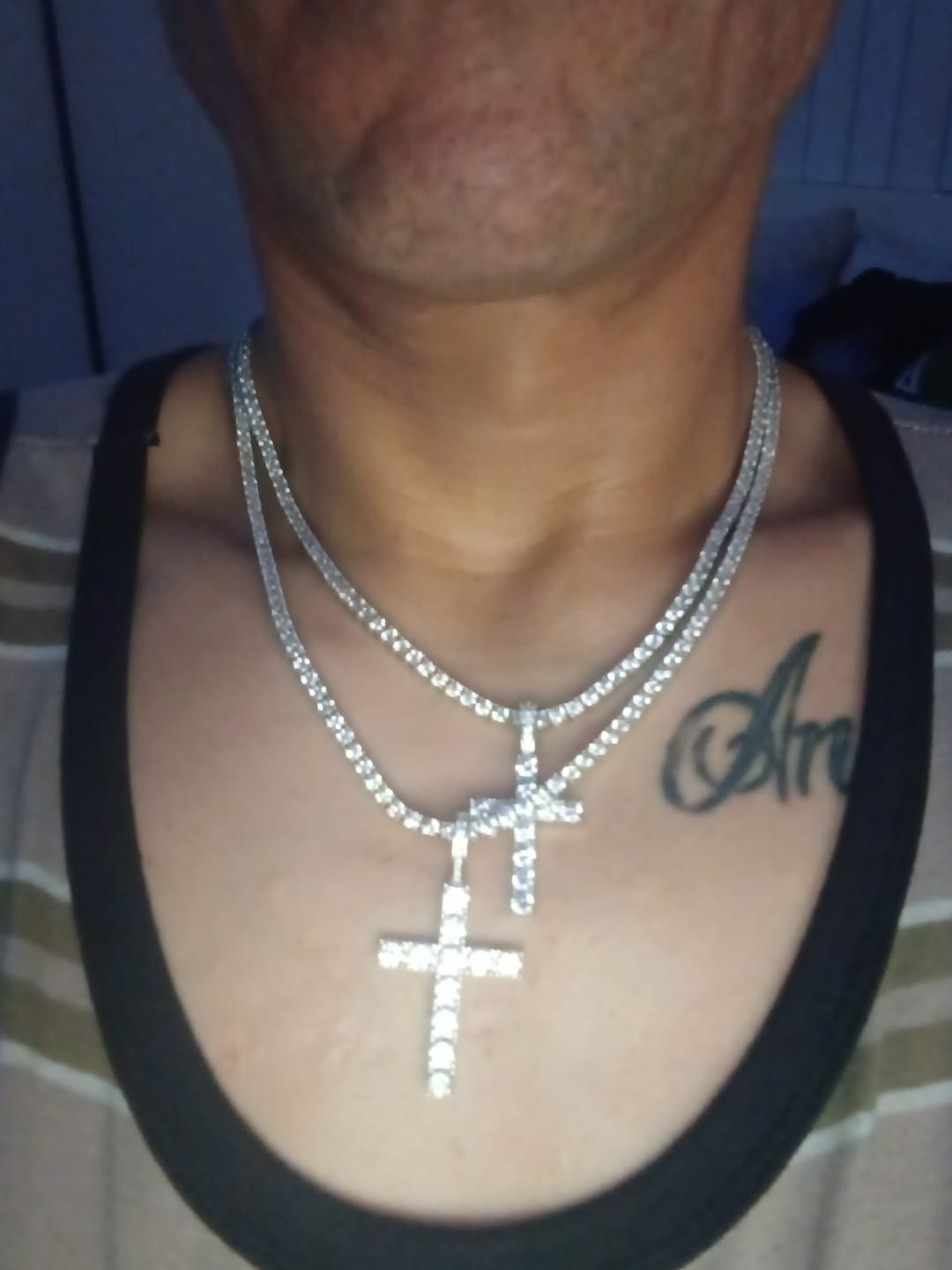 Customer photo review of 3mm Diamond Tennis Chain - 14k White Gold