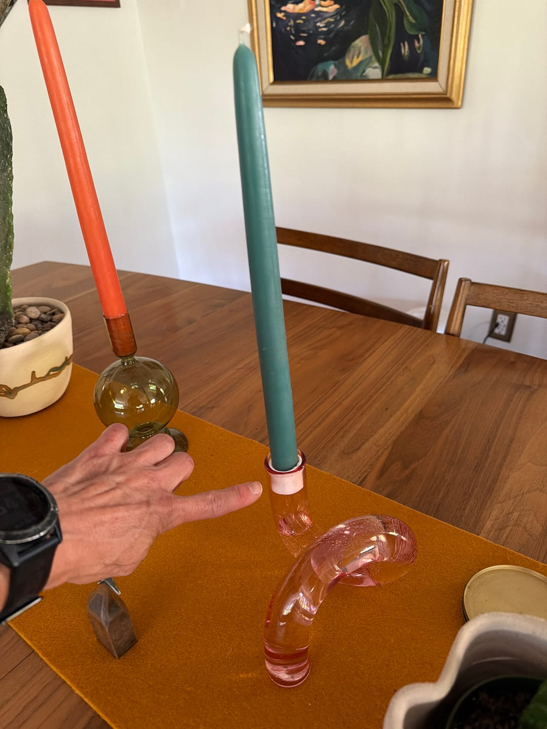 Customer photo review of Ema Twist Glass Candle Holders