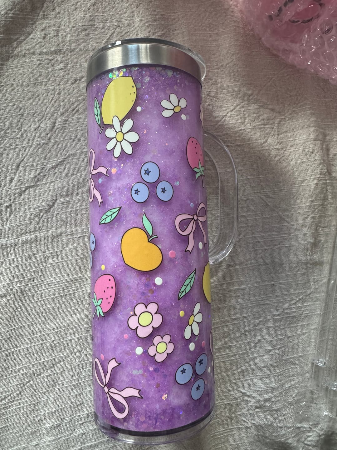 Customer photo review of Custom Stainless Steel Snowglobe with handle