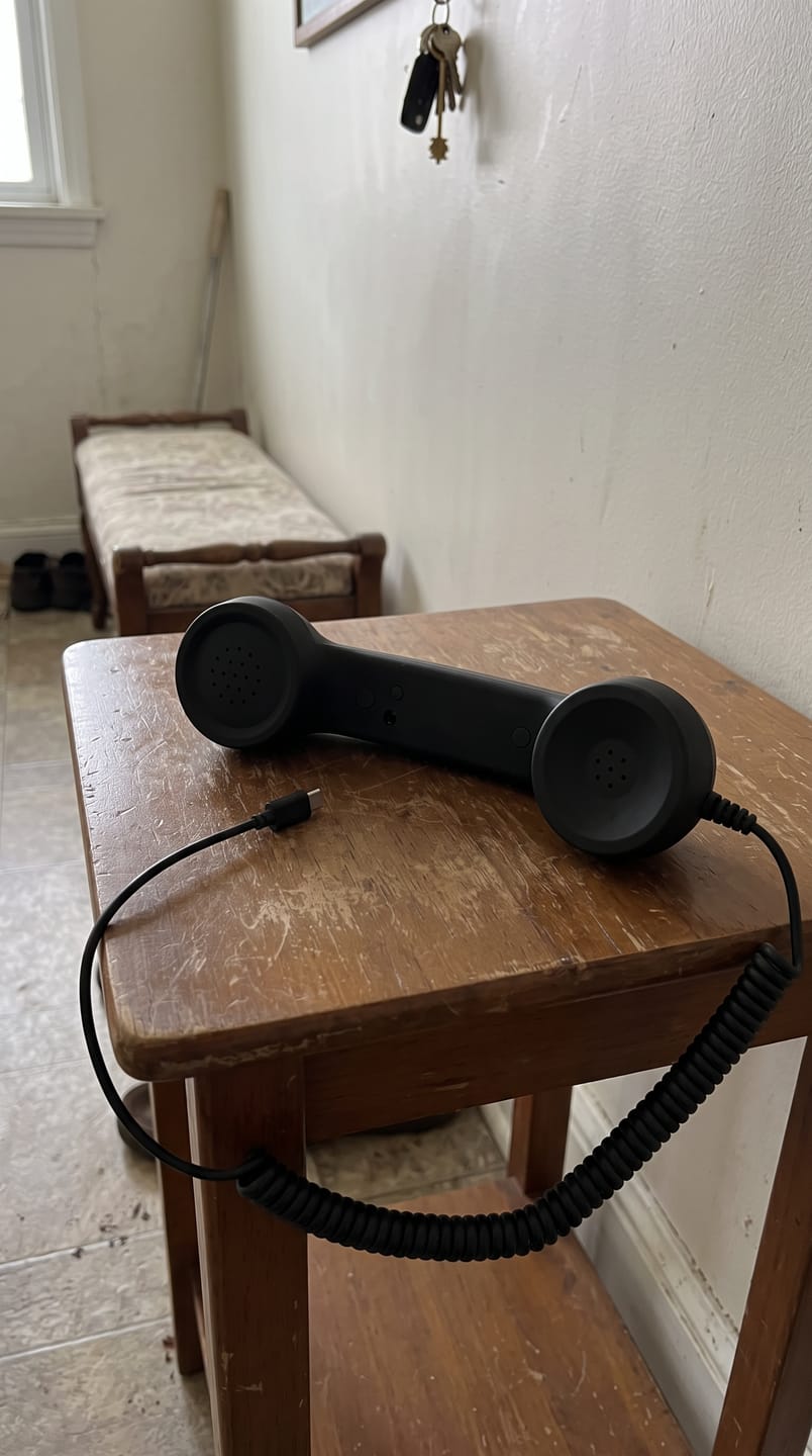 Customer photo review of RewindCall™ – Auricular Retro USB-C para Móvil