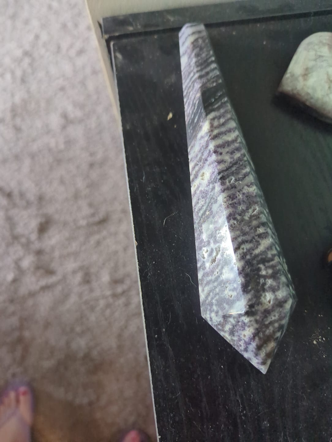 Customer photo review of Natural Purple Zebra Fluorite Wand