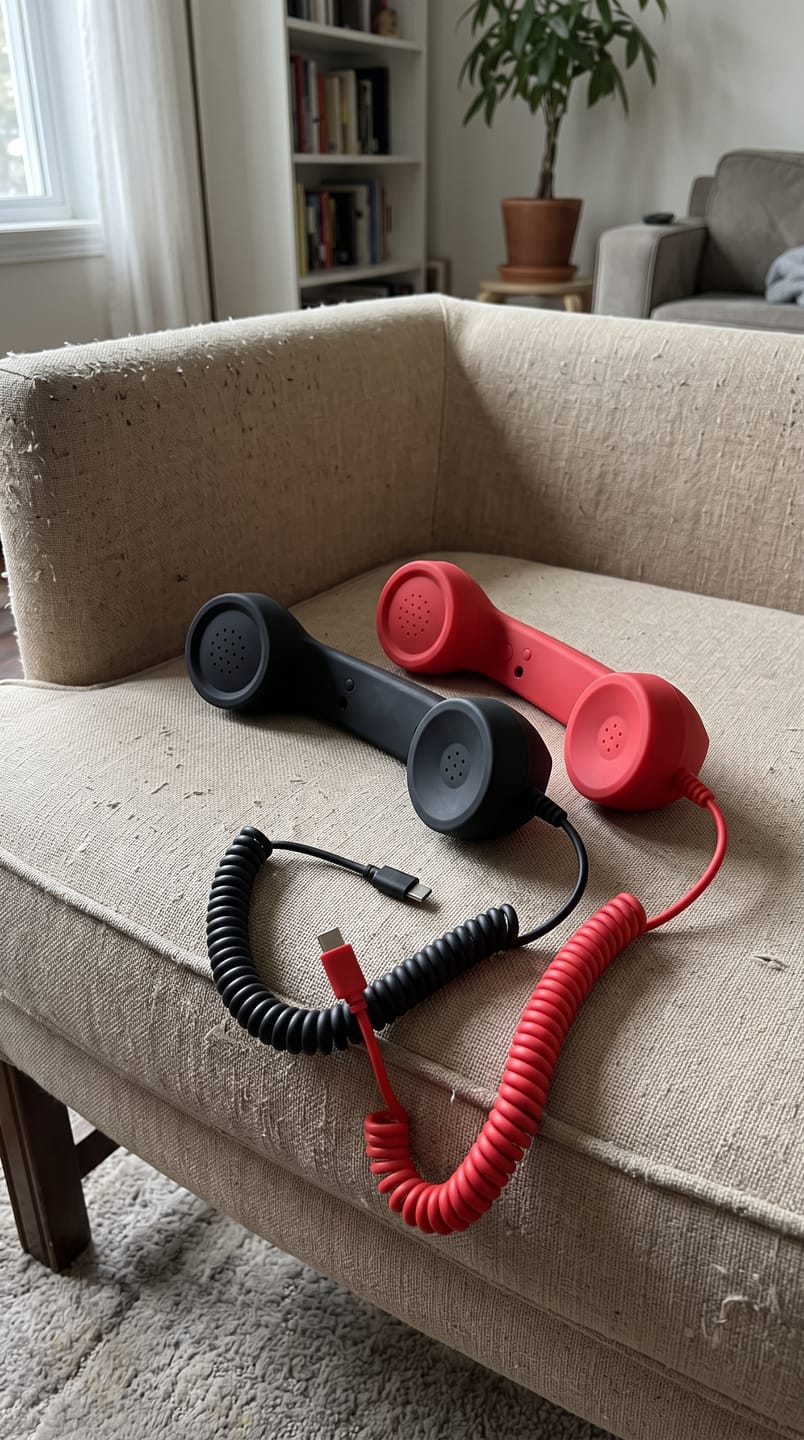 Customer photo review of RewindCall™ – Auricular Retro USB-C para Móvil