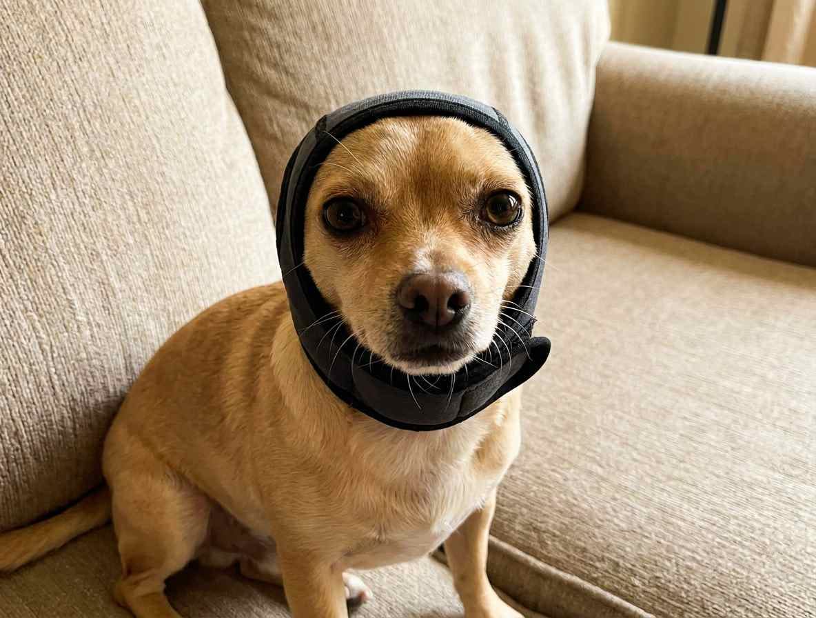 Customer photo review of Orejeras Calmantes para Perros