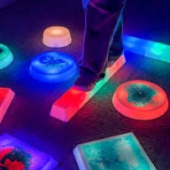 Customer photo review of LED Sensory Trail Sets – Liquid Stepping Stones & Balance Beams