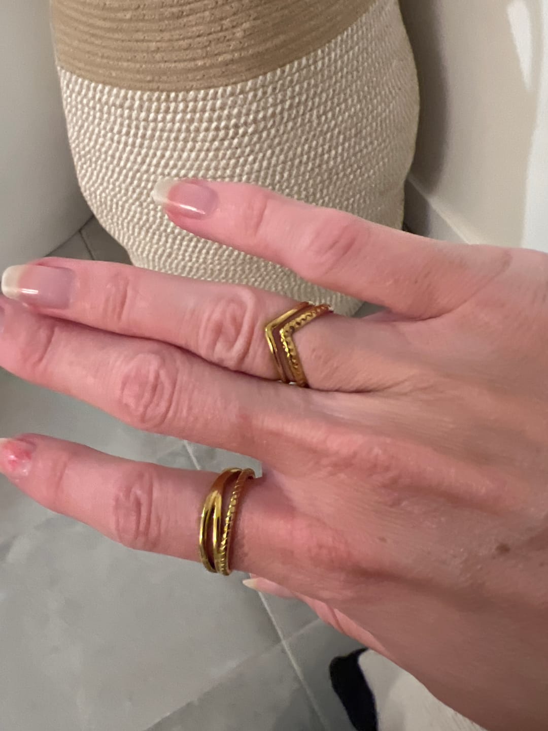 Customer photo review of Harper Layered Wrap Ring