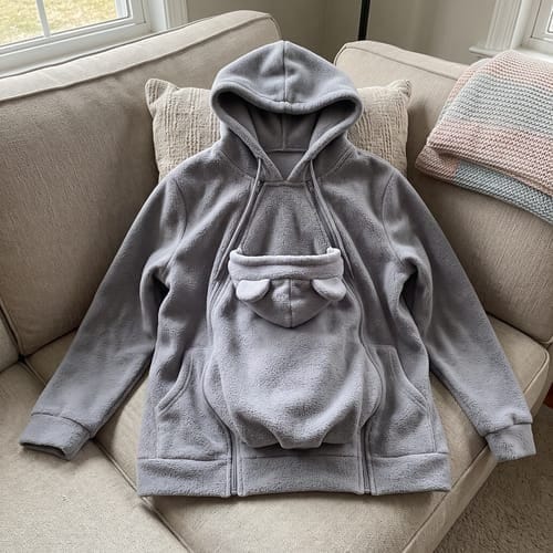 Customer photo review of MamiHoodie™ 2 in 1 Baby-Carrying Sweatshirt