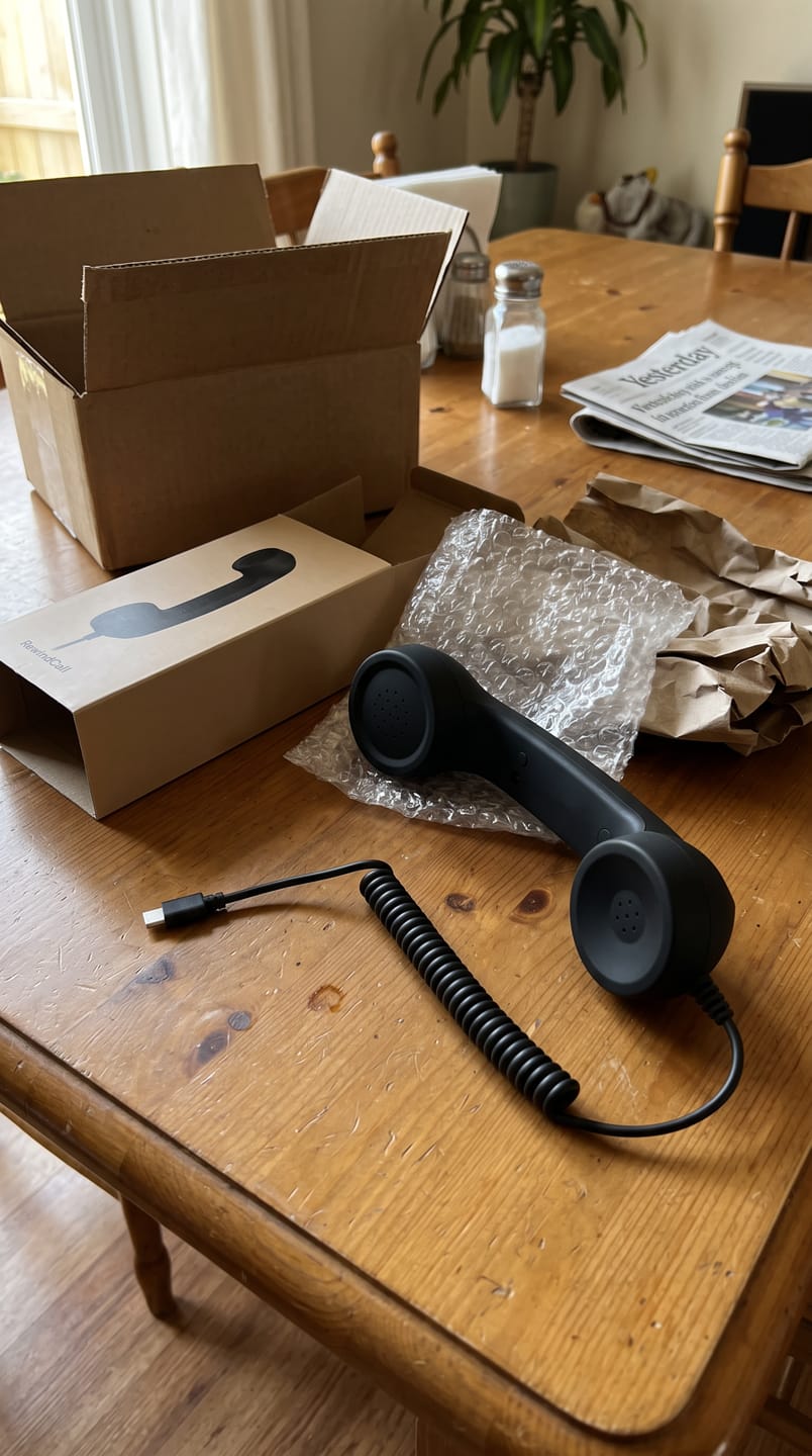 Customer photo review of RewindCall™ – Auricular Retro USB-C para Móvil