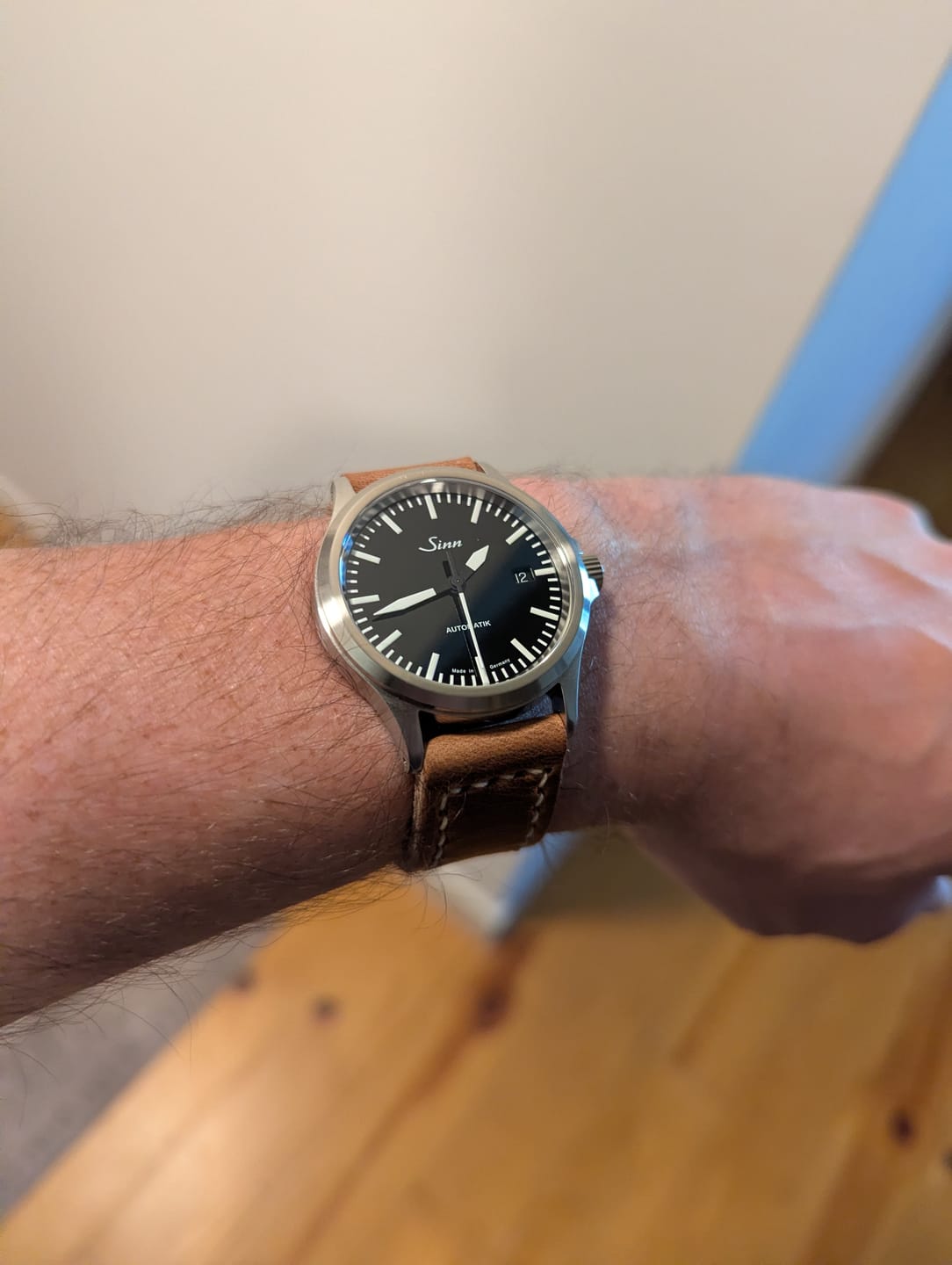 Customer photo review of Horween Natural Dublin Leather Watch Strap, Natural Thread