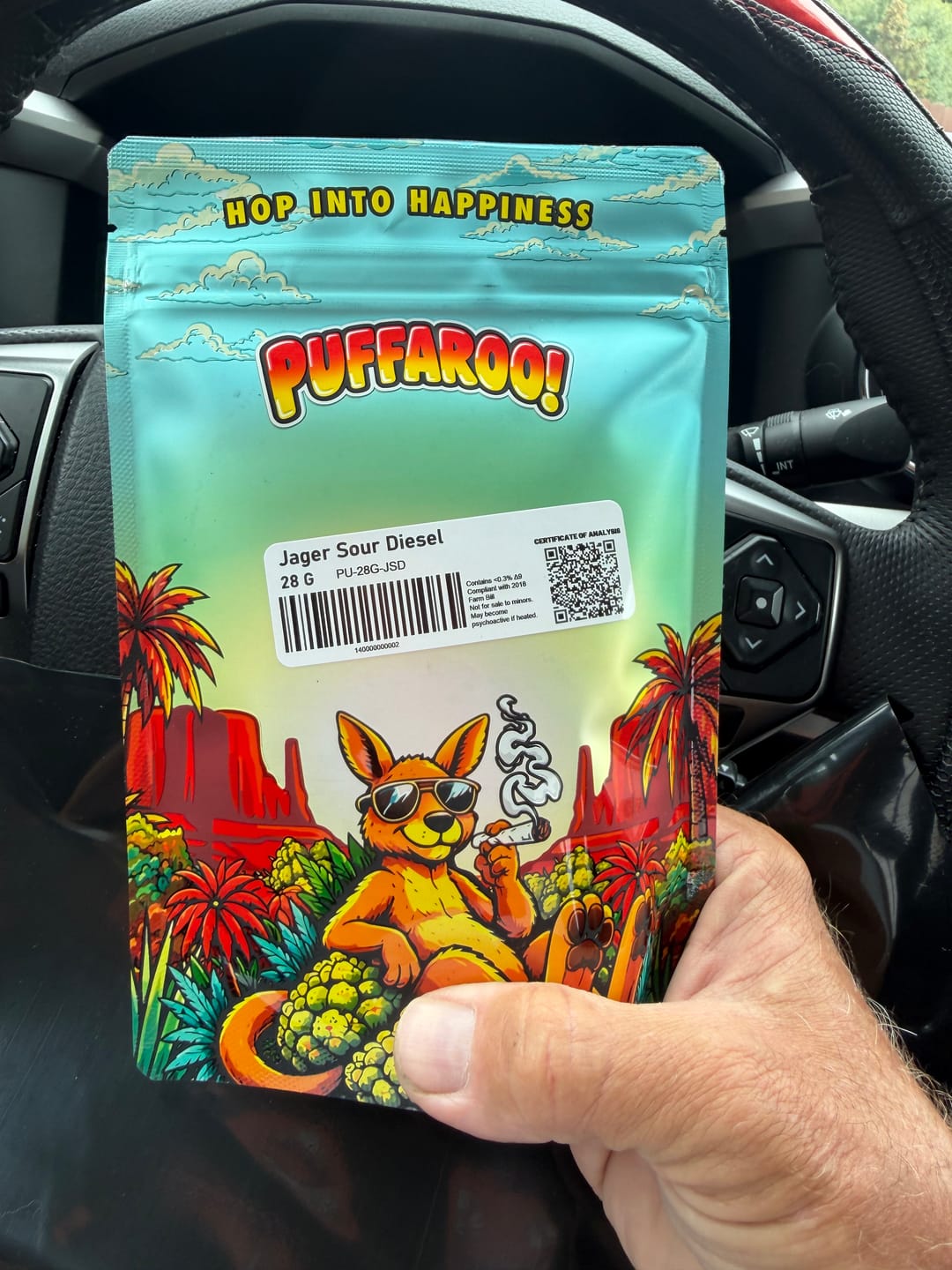 Customer photo review of Puffaroo - Jager Sour Diesel - 28 Grams - Sativa