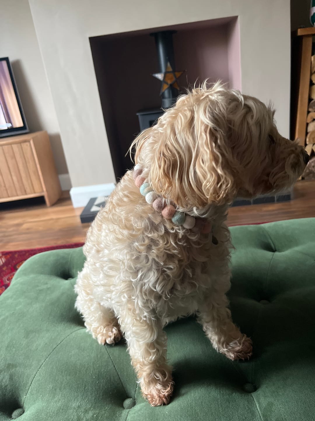 Customer photo review of Salt Kiss Cornish Sea Glass Pom Pom Collar