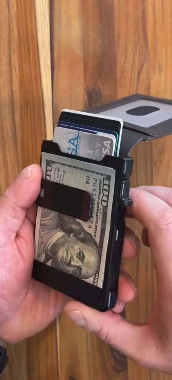 Customer photo review of Minimalist Wallet – Maximum Capacity. Minimal Footprint.