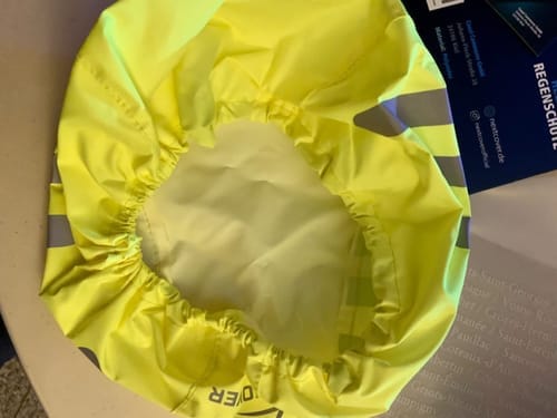 Customer photo review of Fahrradhelm Regenschutz - wasserdicht & reflektierend