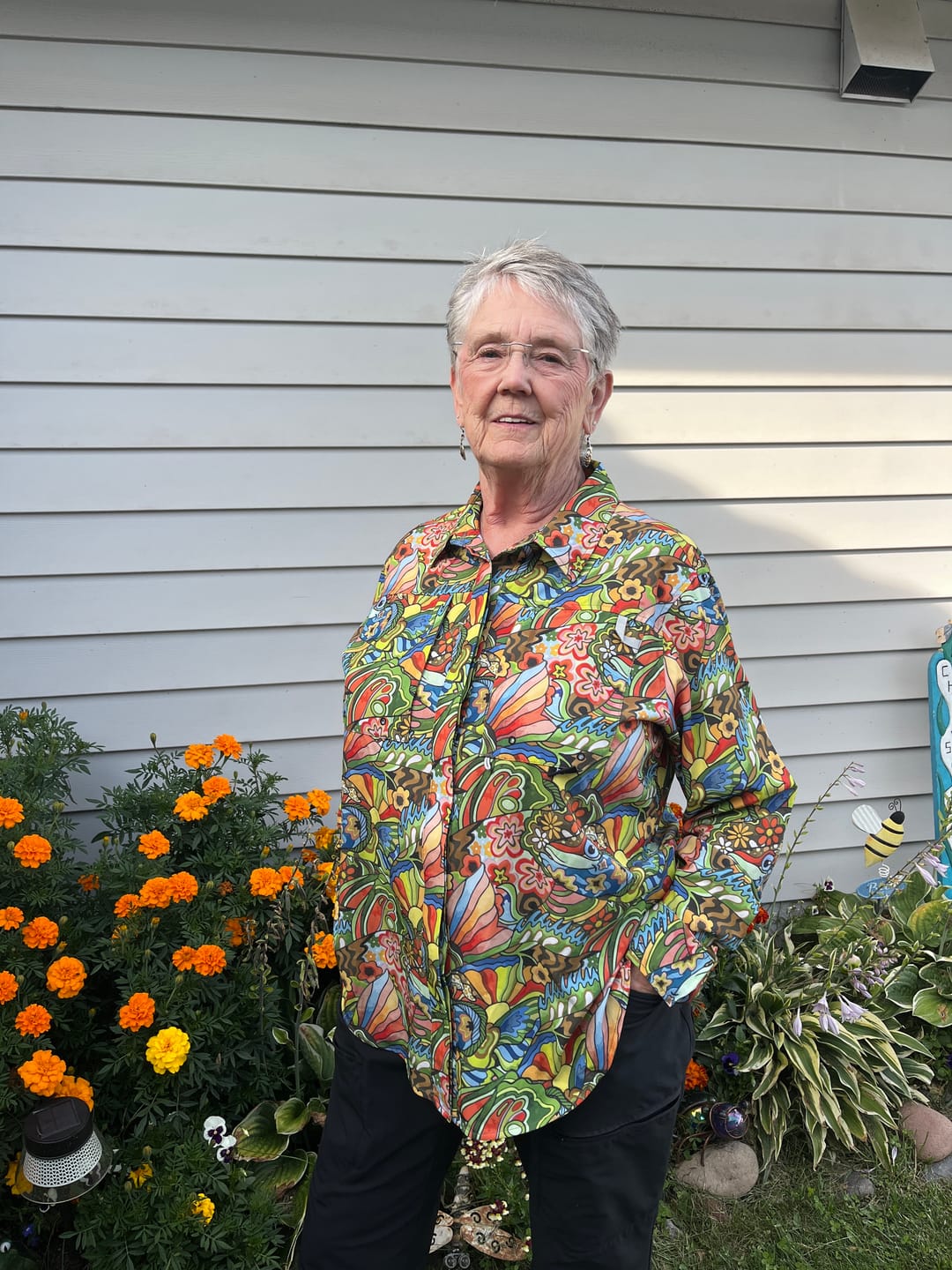 Customer photo review of Boho Bass Tunic Fishing Shirt