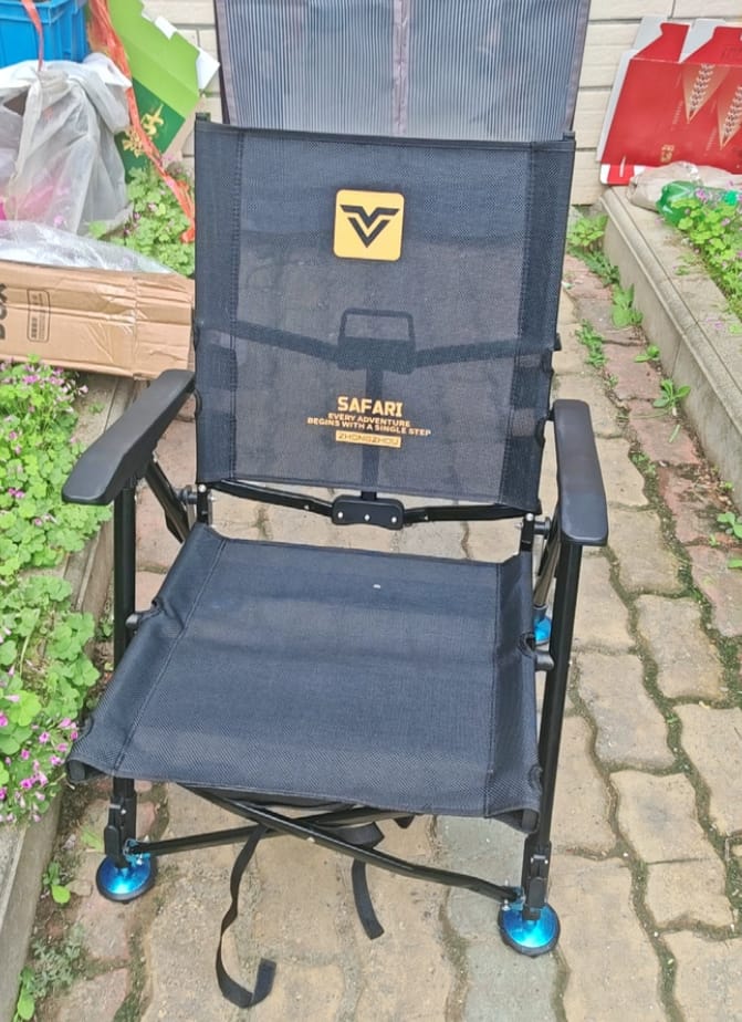 Customer photo review of Low Back Adjustable Reclining Fishing Chair Foldable Outdoor Camping Chair for Bank Fishing, Lake Fishing & Wild Fishing