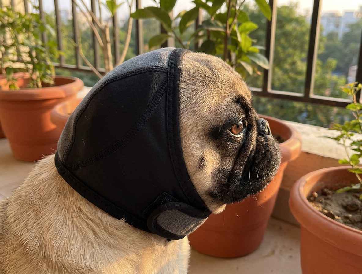 Customer photo review of Orejeras Calmantes para Perros