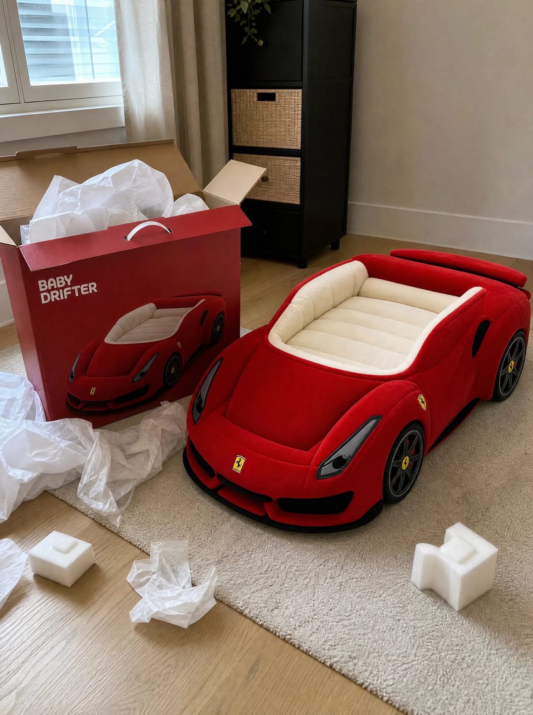 Customer photo review of BabyDrifter Luxury Car Beds for Babies