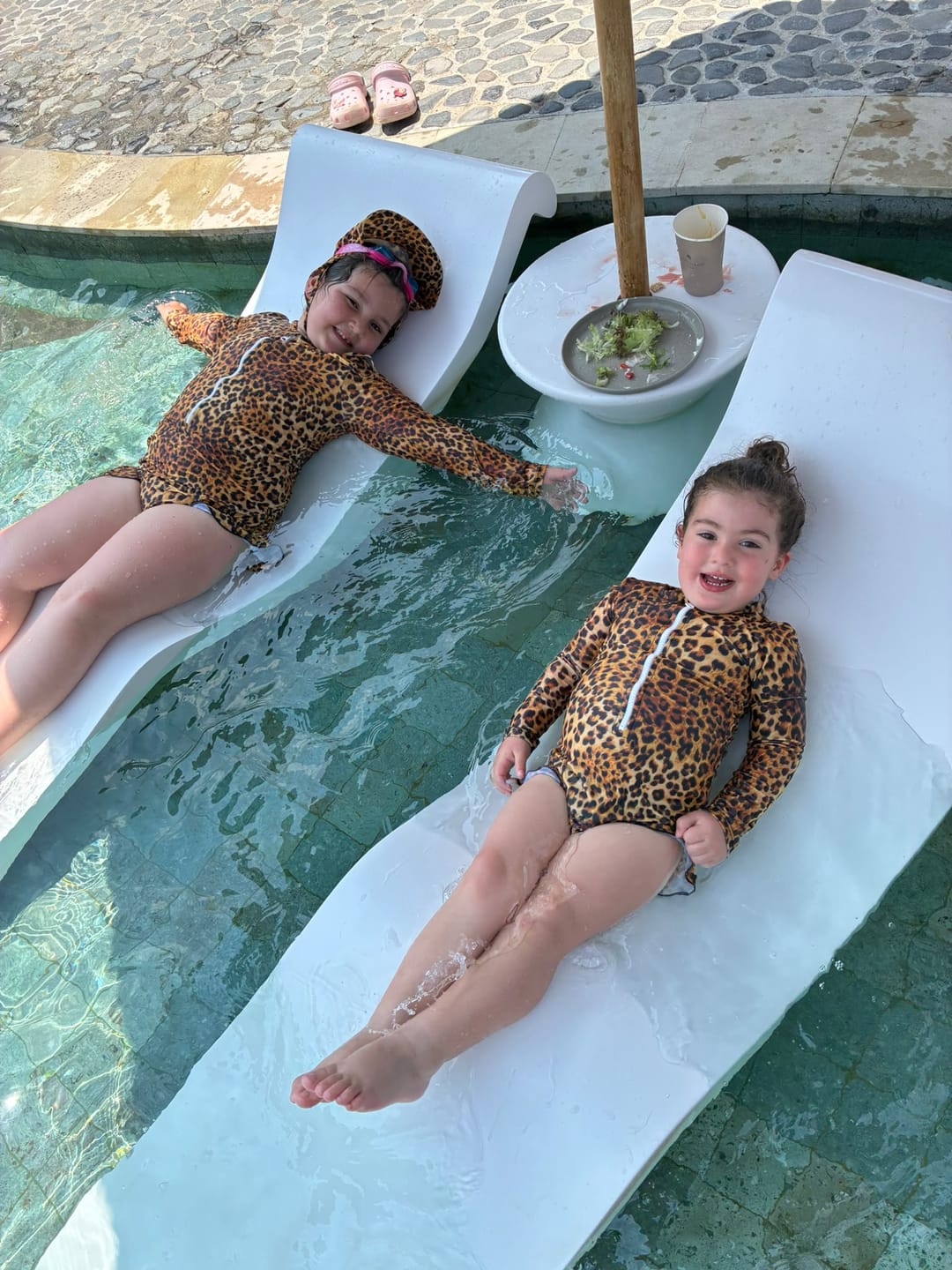 Customer photo review of Leopard Print Long Sleeve Girls Zip Swimmers