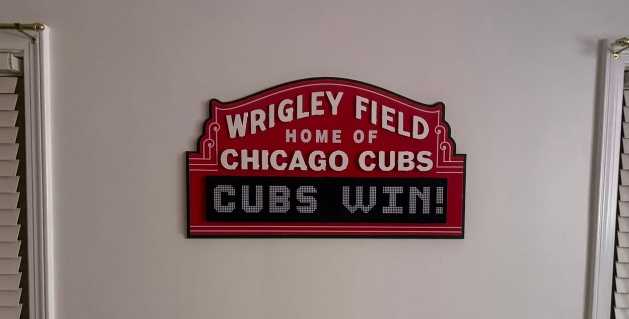 Customer photo review of Chicago Cubs Wrigley Field Marquee Metal Wall Art