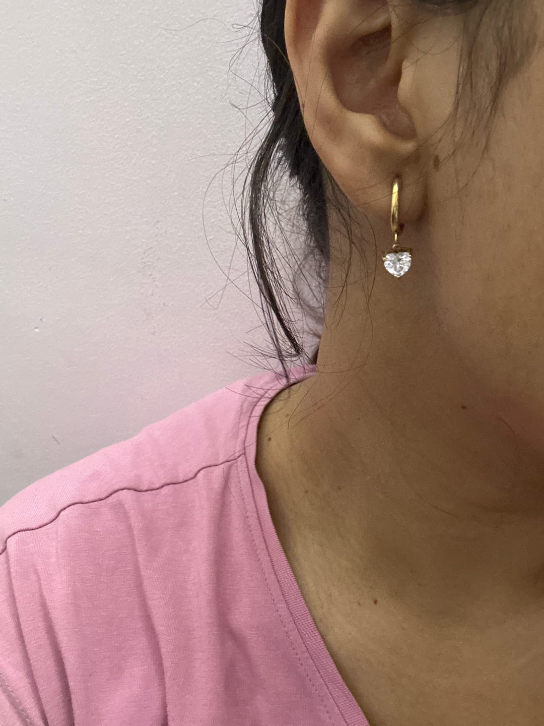Customer photo review of Diamond Drift Drop Earrings