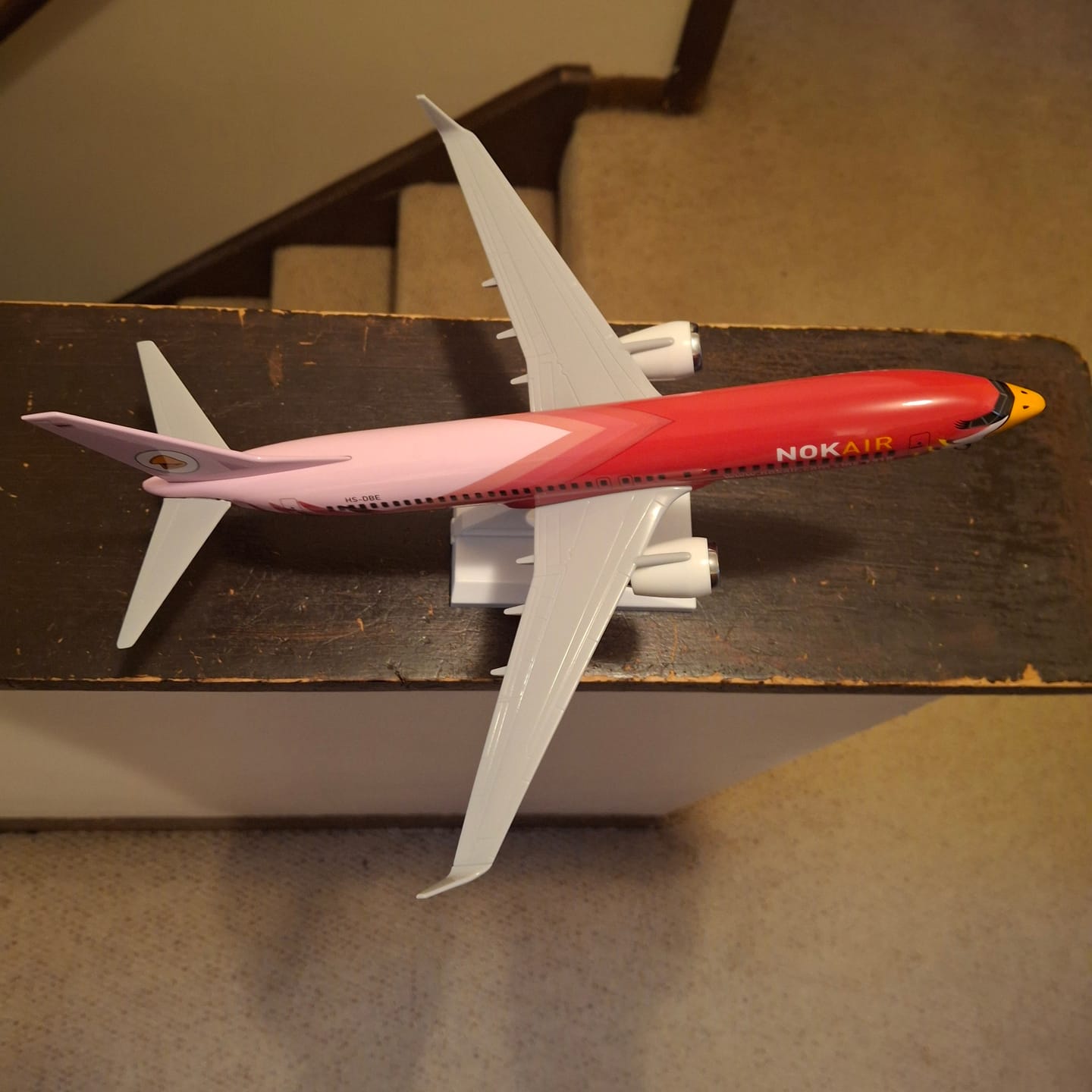 Customer photo review of Nok Air Boeing 737-800 "Pink Bird" – 30 cm / 11.8 in – Solid Resin Display Model