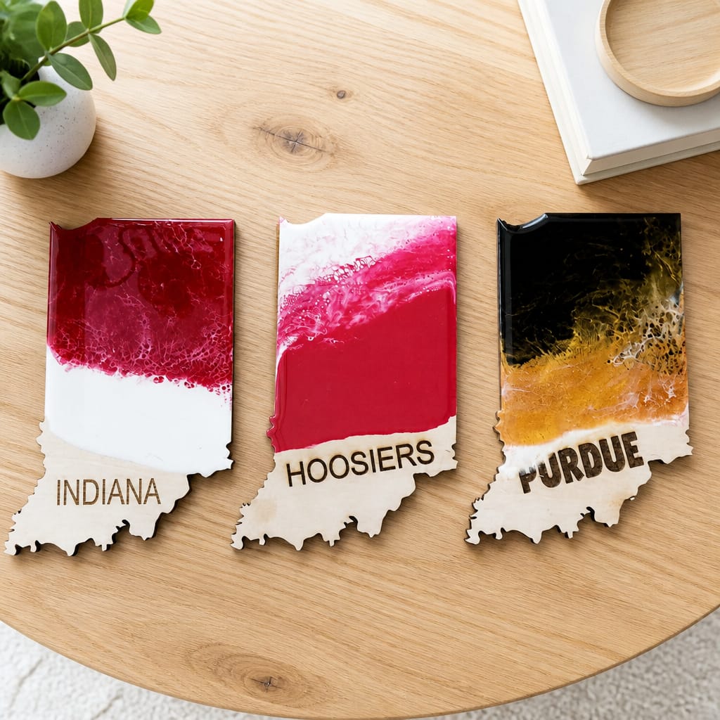 Customer photo review of Unfinished Wood Indiana Shape - State - Craft - up to 46" DIY