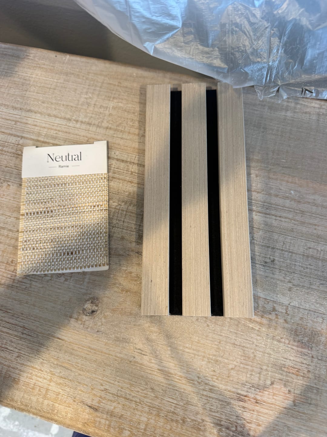 Customer photo review of Soft Tones Acoustic Slat Panel Sample Kit