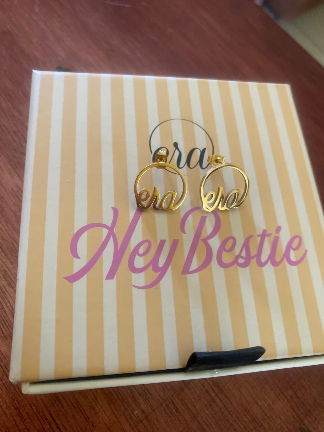Customer photo review of Gold Era Logo Studs