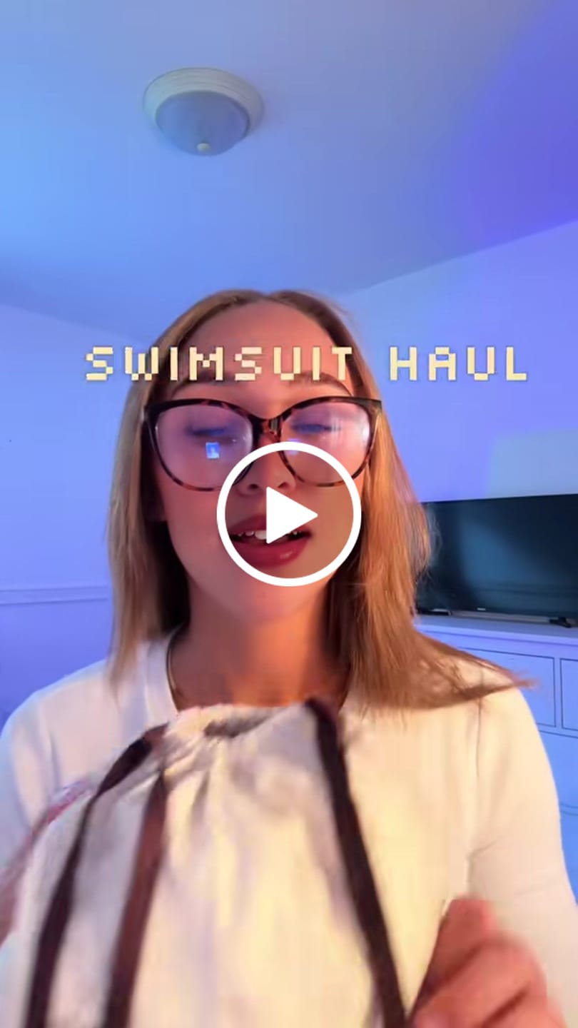 Customer video review of Deep Coffee Recycled Fabric Eyelet Jacquard O Ring Double Layer Bikini Set