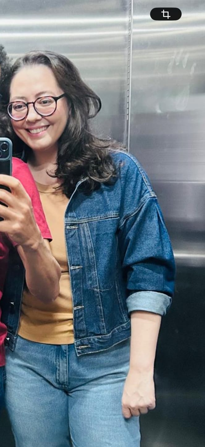Customer photo review of Jaqueta Jeans Andiroba Azul Escuro