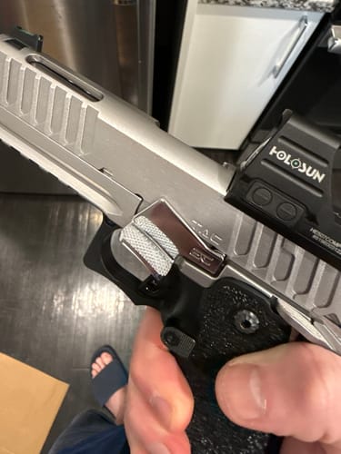 Customer photo review of Best 1911/2011 Slide Stop Thumb Rest for IPSC & USPSA