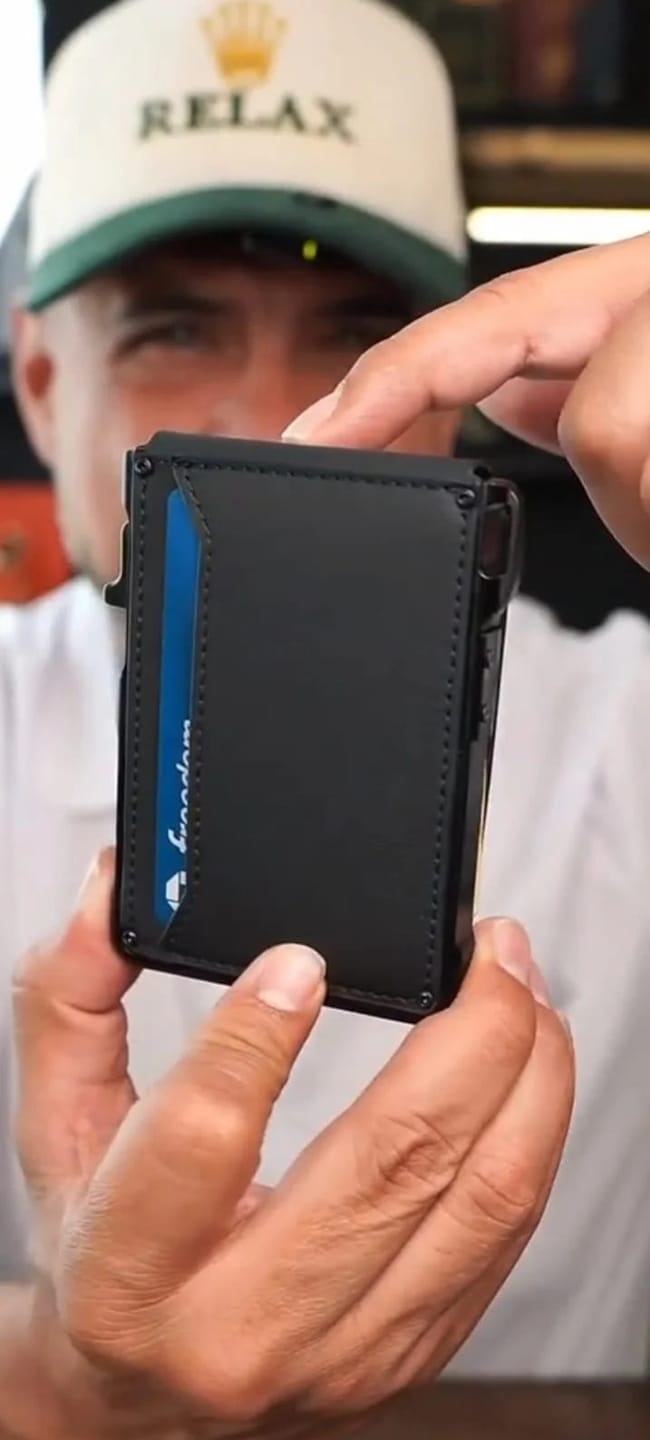 Customer photo review of Minimalist Wallet – Maximum Capacity. Minimal Footprint.