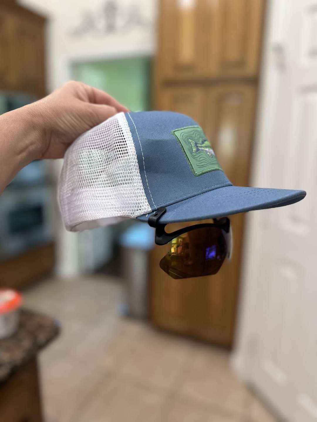 Customer photo review of Clip-to-Cap Sunglasses
