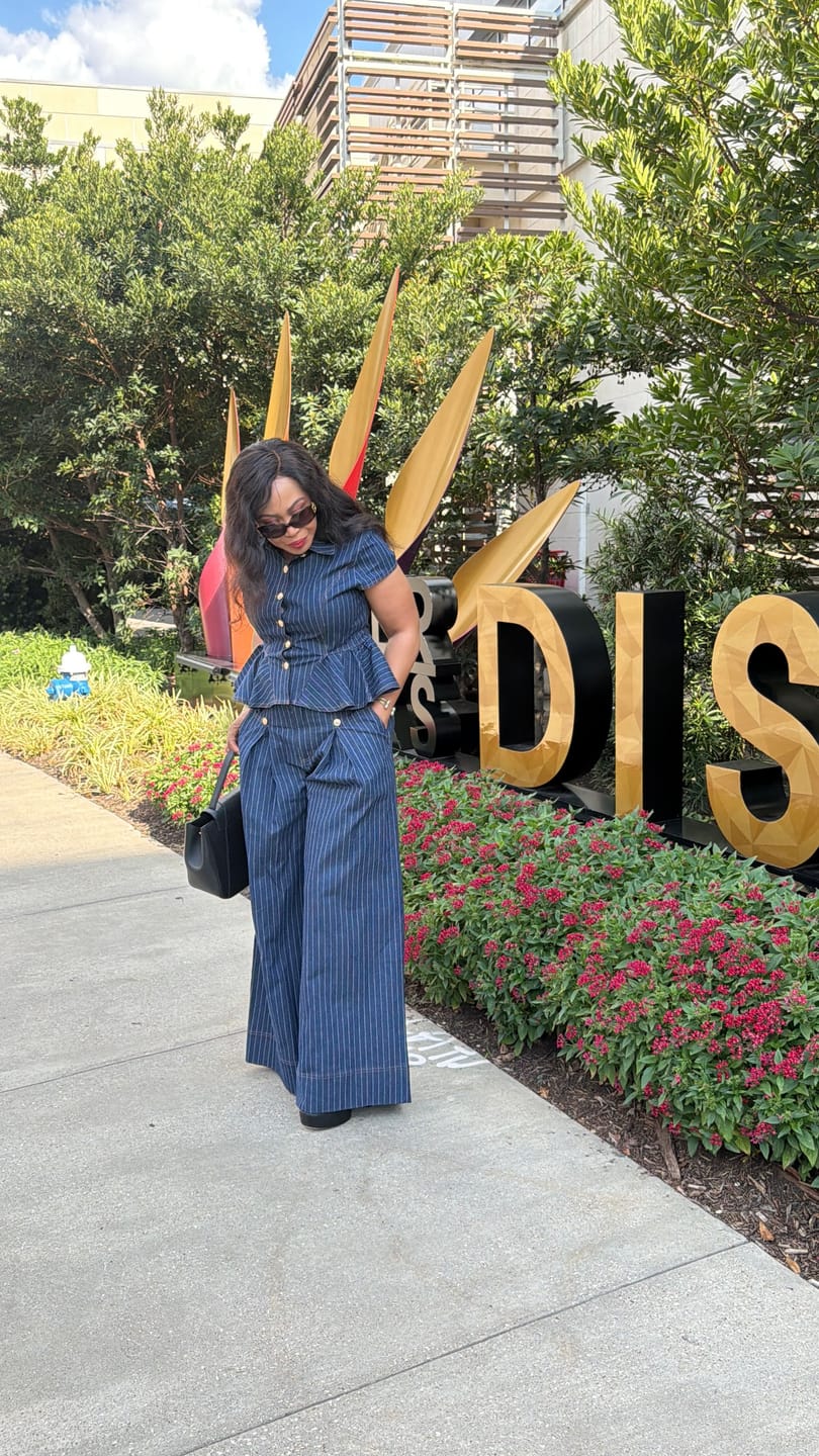 Customer photo review of Jade Denim Pinstripe Set