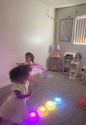 Customer photo review of LED Sensory Trail Sets – Liquid Stepping Stones & Balance Beams