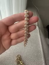 Customer photo review of Dahlia 14K Gold Plated Paperclip & Watch Strap Bracelet