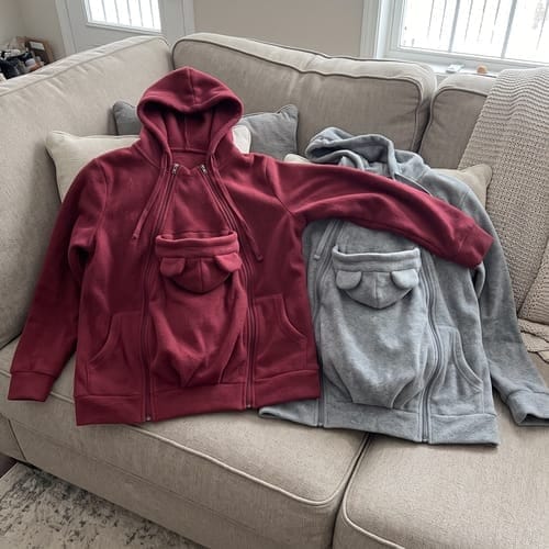Customer photo review of MamiHoodie™ 2 in 1 Baby-Carrying Sweatshirt