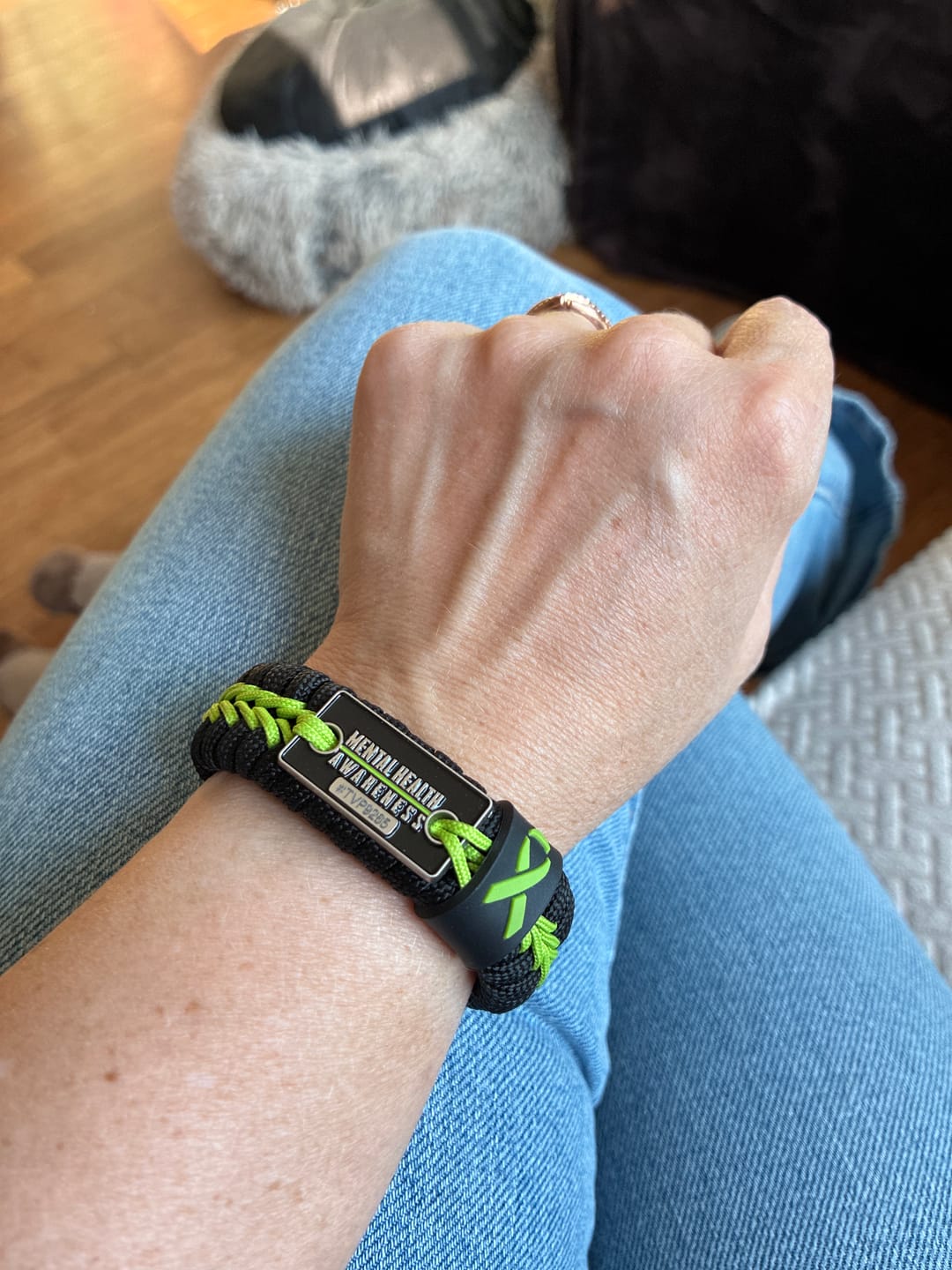 Customer photo review of Mental Health Awareness - Paracord Bracelet