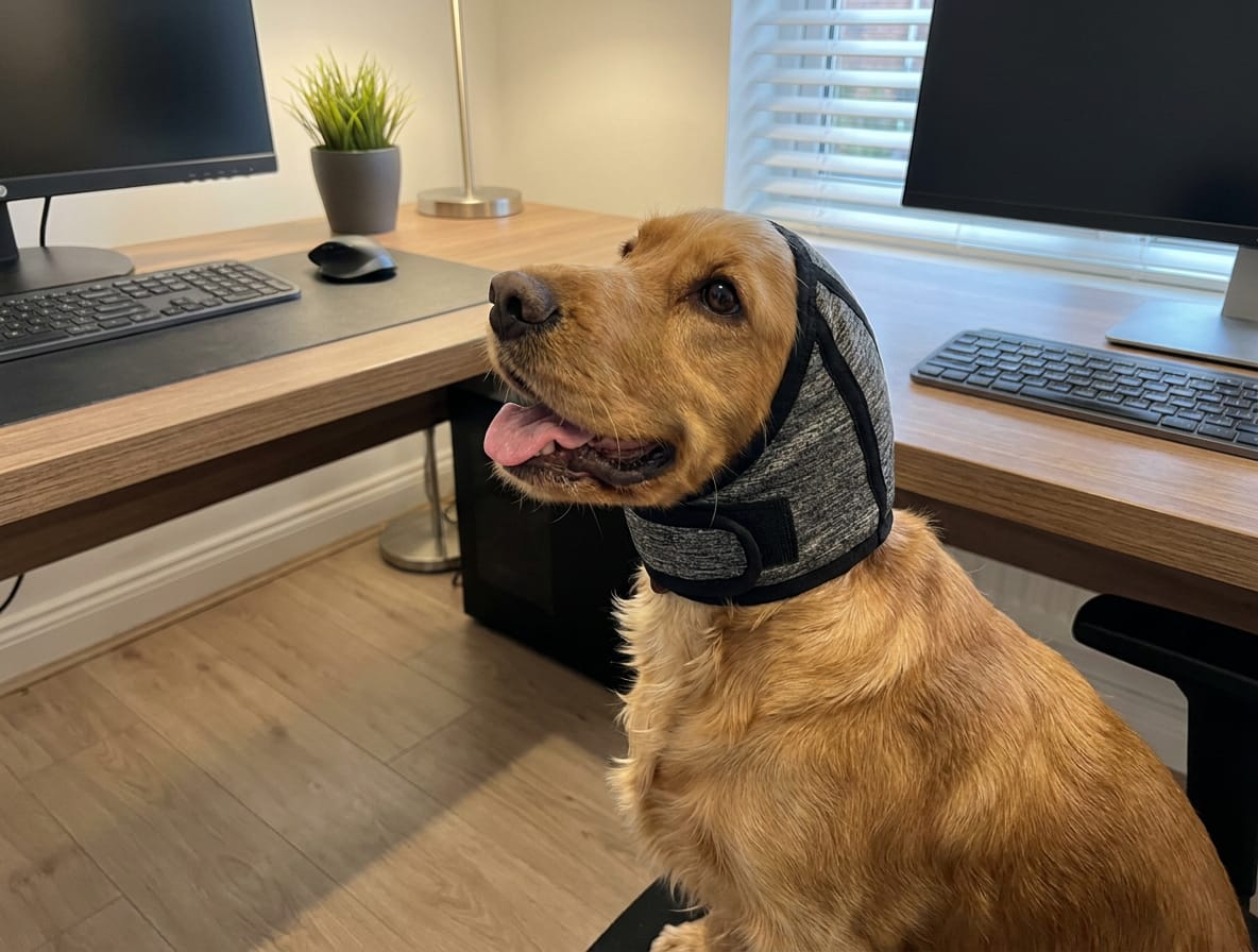 Customer photo review of Orejeras Calmantes para Perros